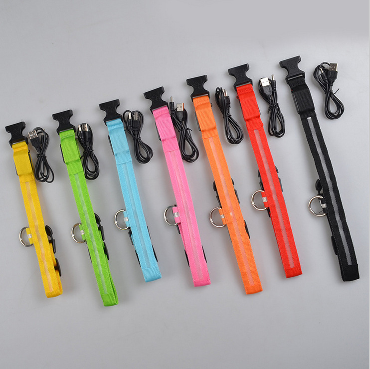 Nylon LED Pet Dog Luminous Collar Night Safety Flashing Glow in Dark Dog Cat Leash Adjustable Pet Supplies - Image 9