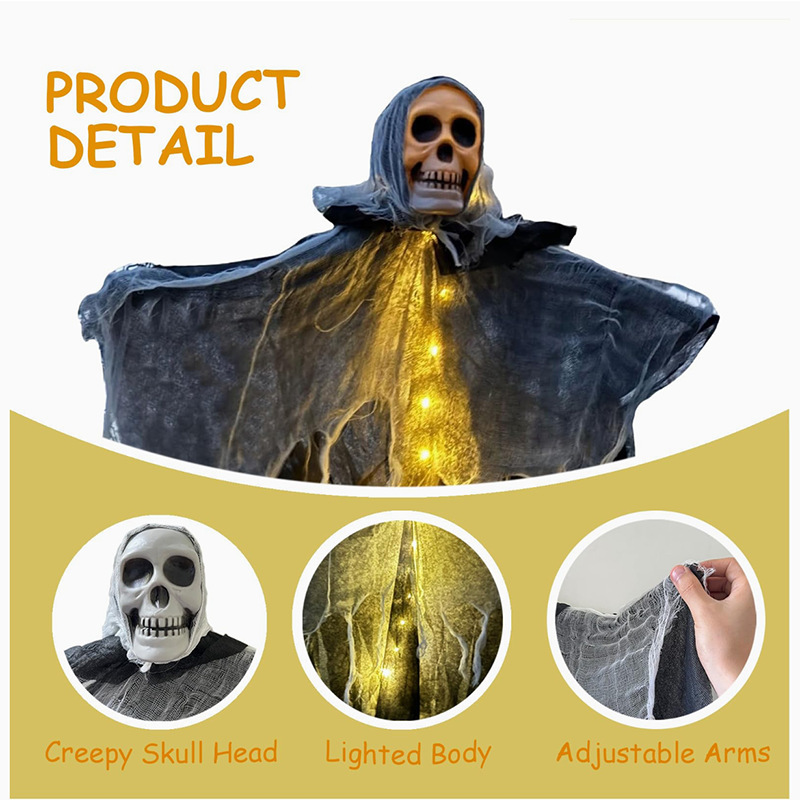 Halloween Decorations Horror Hanging Ghost Skull Skeleton Prop Perfect For Home Outdoor Yard Party Supplies Festival Decorations - Image 10